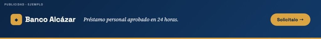 Publicidad de ejemplo — Banco Alcázar